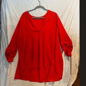Red Long Sleeve Blouse
